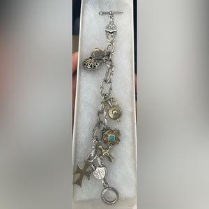 Konstantino sterling silver and 18k gold bracelet with ruby and turquoise